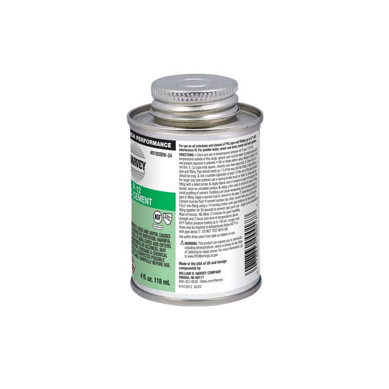 Oatey Harvey Clear Cement For PVC 4 oz