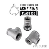 STZ Industries 1-1/4 in. FIP X 1 in. D FIP 1 in. D FIP Black Iron 3.9 in. L Reducing Tee