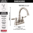 Delta Windemere Brushed Nickel Centerset Bathroom Sink Faucet 4 in.