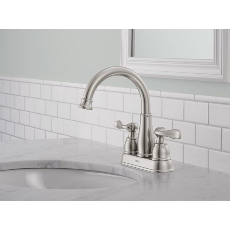 Delta Windemere Brushed Nickel Centerset Bathroom Sink Faucet 4 in.