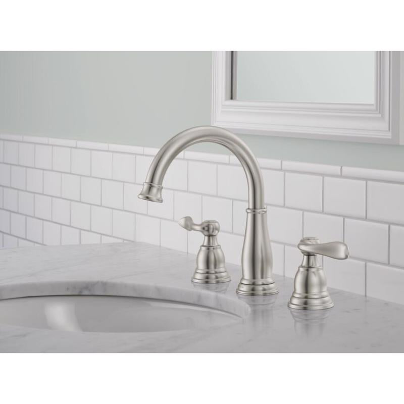 Delta Windemere Brushed Nickel Widespread Bathroom Sink Faucet 8 in.