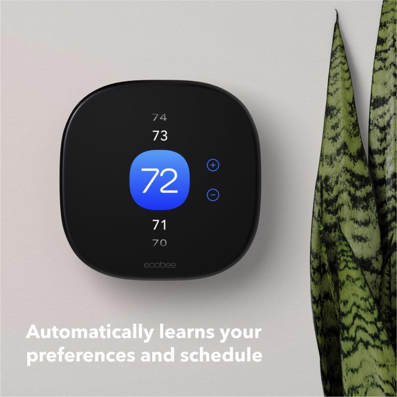 ecobee Built In WiFi Heating and Cooling Touch Screen Smart-Enabled Thermostat
