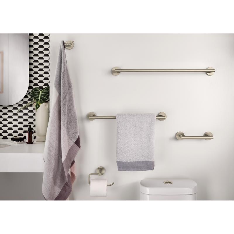 Moen Arlys Brushed Nickel Silver Towel Bar 7-1/4 in. L Zinc