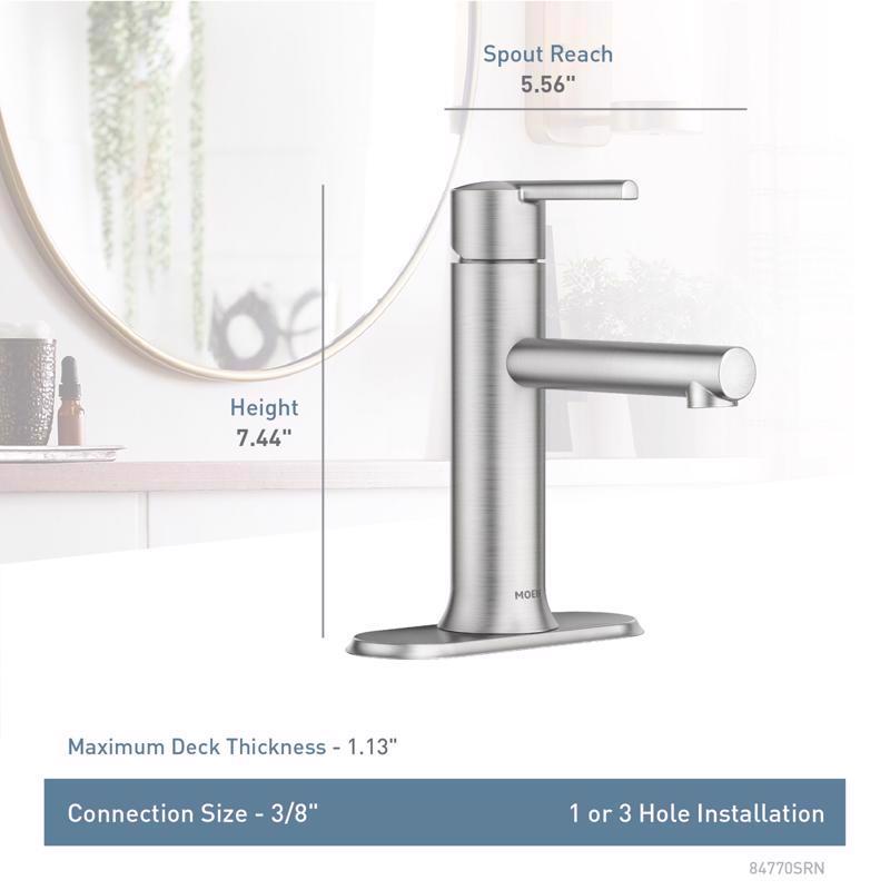 Moen Arlys Brushed Nickel Bathroom Faucet 4 in.