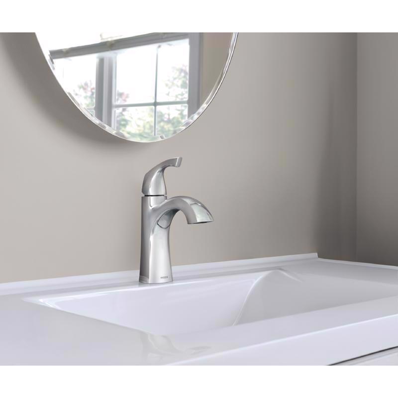 Moen Lindor Chrome Single-Handle Bathroom Sink Faucet 4 in.