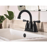 Moen Banbury Matte Black Centerset Bathroom Sink Faucet 4 in.