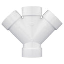 Charlotte Pipe Schedule 40 3 in. Hub X 3 in. D Hub PVC Double Wye 1 pk