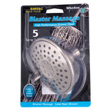Whedon Blaster Massage Brushed Nickel Nickel 5 settings Wallmount Showerhead 2.5 gpm