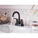 Moen Mikah Matte Black Two-Handle Bathroom Sink Faucet 4 in.