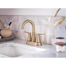 Moen Mikah Bronzed Gold Two-Handle Bathroom Sink Faucet 4 in.