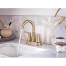 Moen Mikah Bronzed Gold Two-Handle Bathroom Sink Faucet 4 in.