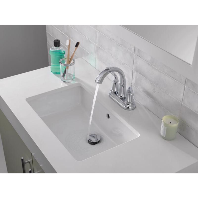 Delta Geist Chrome Centerset Bathroom Sink Faucet 4 in.