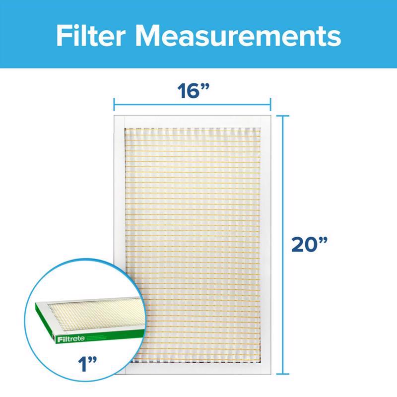 Filtrete 16 in. W X 20 in. H X 1 in. D Fiberglass 8 MERV Pleated Air Filter 1 pk