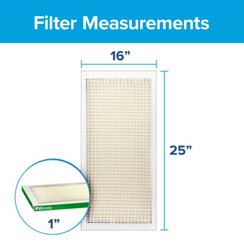 Filtrete 16 in. W X 25 in. H X 1 in. D Fiberglass 8 MERV Pleated Air Filter 1 pk