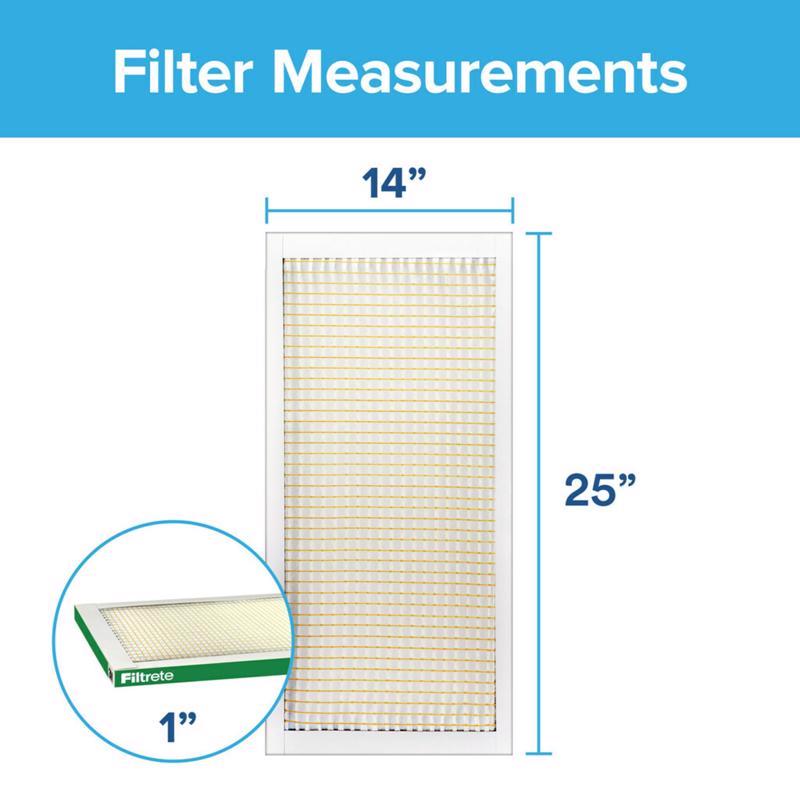 Filtrete 14 in. W X 25 in. H X 1 in. D Fiberglass 8 MERV Pleated Air Filter 1 pk