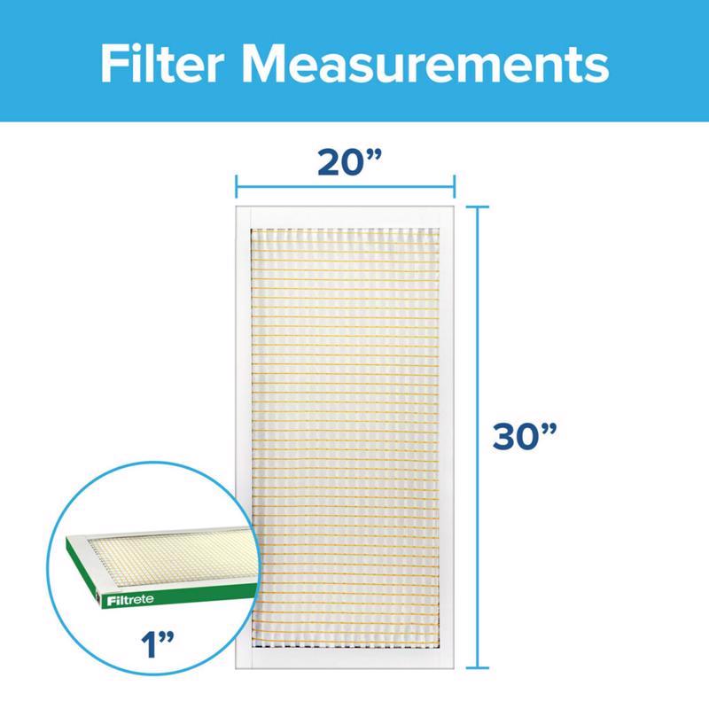 Filtrete 20 in. W X 30 in. H X 1 in. D Fiberglass 8 MERV Pleated Air Filter 1 pk