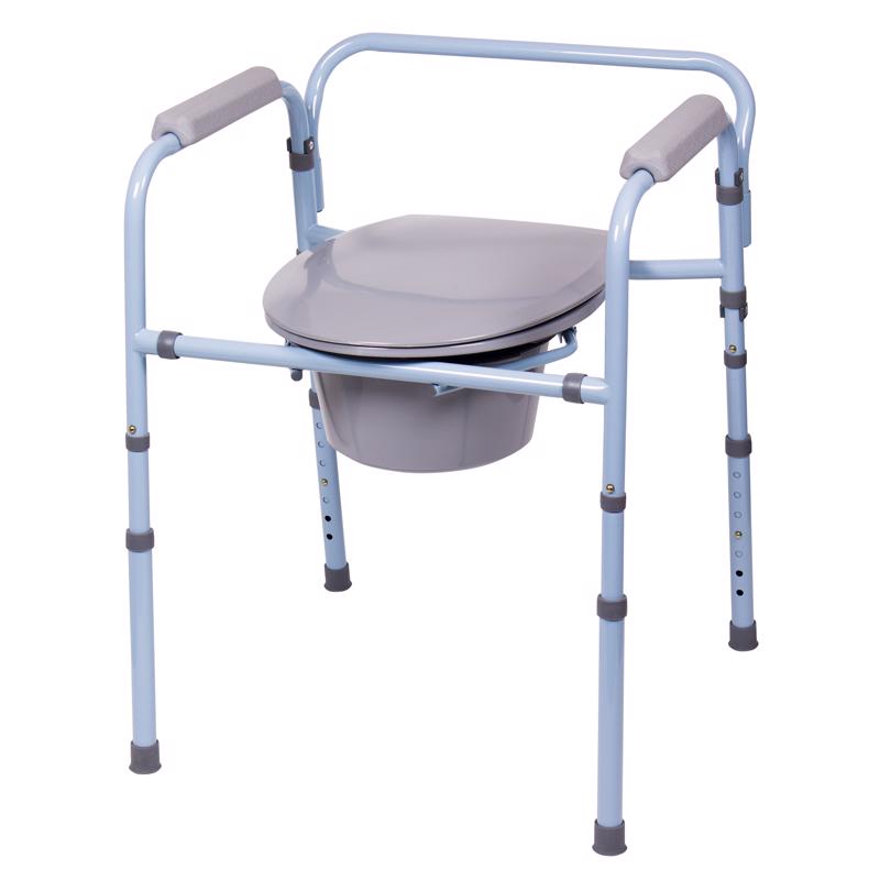 Carex Health Brands Blue/Gray Elevated Toilet Seat Steel 21.63 in. H X 16.5 in. L
