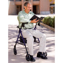 Carex Step N' Rest Blue Rolling Walker Aluminum/Plastic 39 in. H X 22.5 in. L
