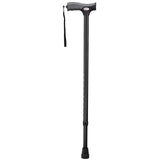 Carex Black Soft-Grip Walking Cane w/Strap Aluminum/Plastic 40 in. H X 5.2 in. L