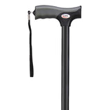 Carex Black Soft-Grip Walking Cane w/Strap Aluminum/Plastic 40 in. H X 5.2 in. L