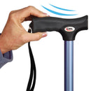 Carex Blue Soft-Grip Folding Cane w/Strap Aluminum/Plastic 37 in. H X 5.06 in. L