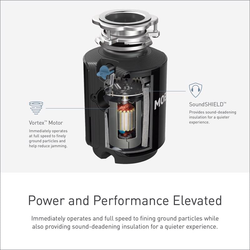 Moen The Prep Series 1/2 HP Continuous Feed Garbage Disposal with Power Cord