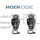 Moen The Prep Series 1/2 HP Continuous Feed Garbage Disposal with Power Cord