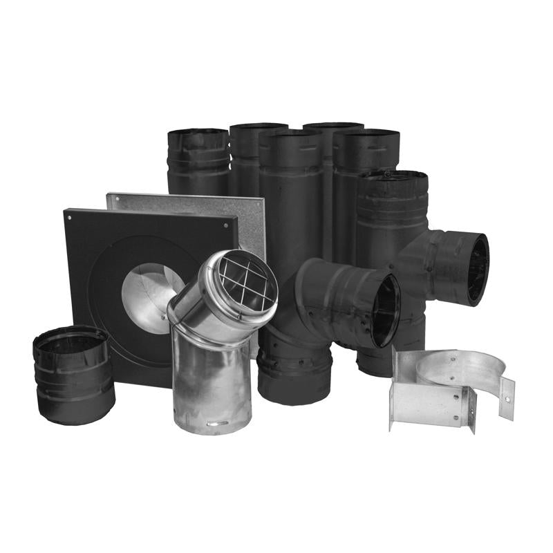 PELLET VENT KIT BLACK 3"