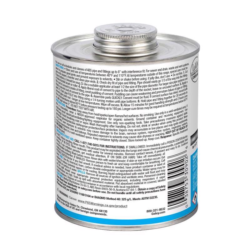 Oatey Black Cement For ABS 32 oz