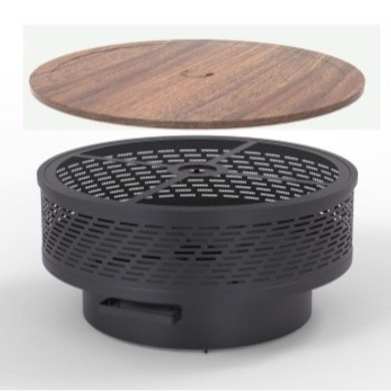 FIRE PIT RND BLK STL 35"