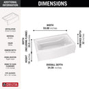 Delta Faucet Classic 500 18 in. H X 60 in. W X 32 in. L White Bathtub