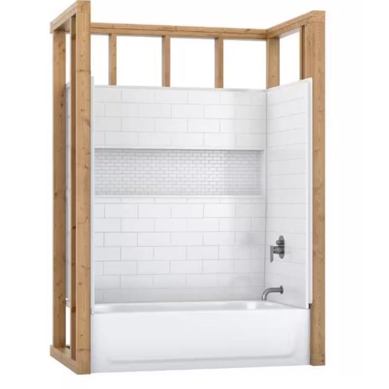 Bootz 60 in. H X 30 in. W X 60 in. L White Bathtub Surround