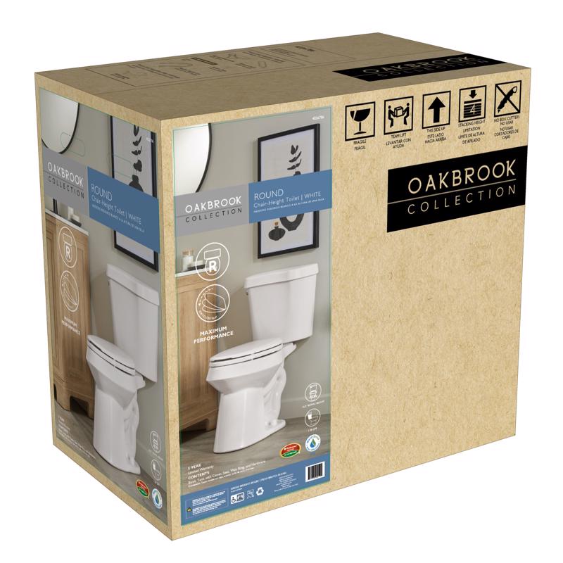 Oakbrook Collection ADA Compliant 1.28 gal White Round Complete Toilet Kit