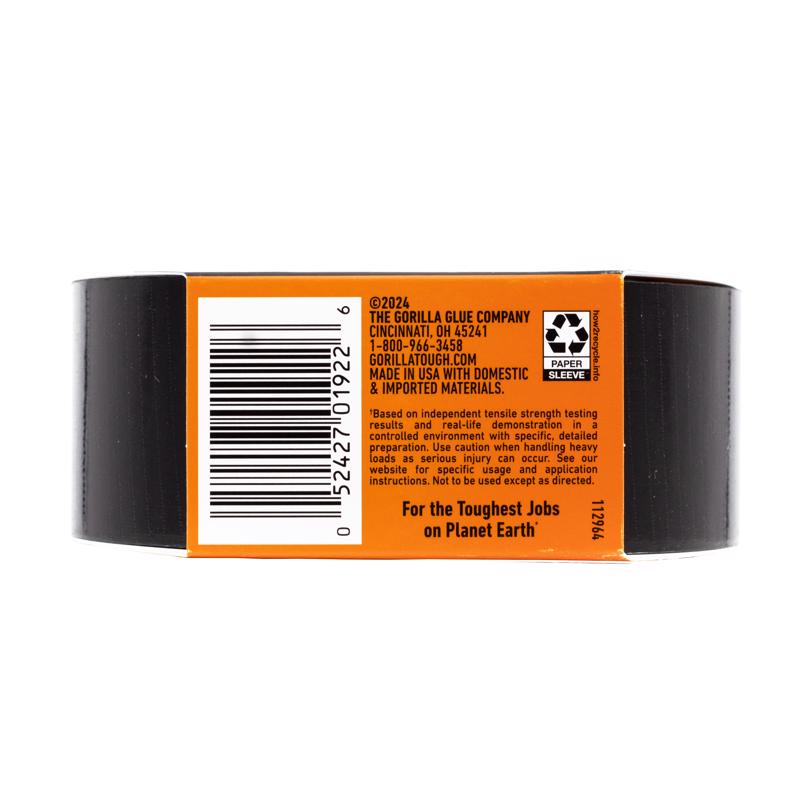 Gorilla 1.88 in. W X 20 yd L Black Duct Tape