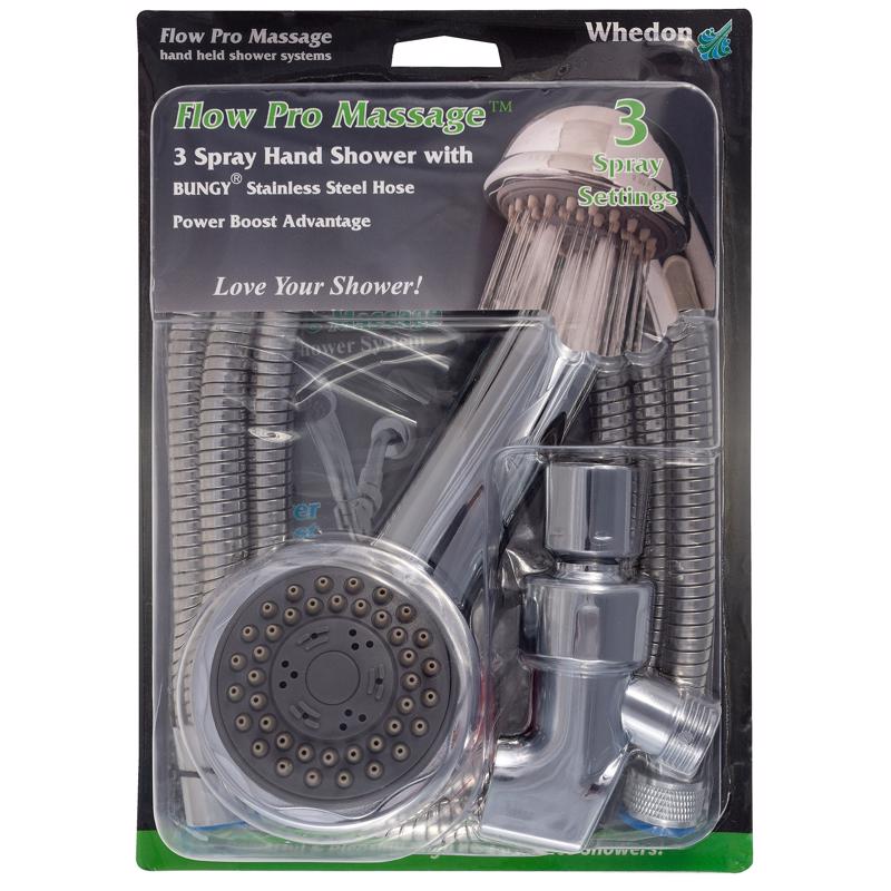 Whedon Flow Pro Polished Chrome Plastic 3 settings Handheld Showerhead 2 gpm