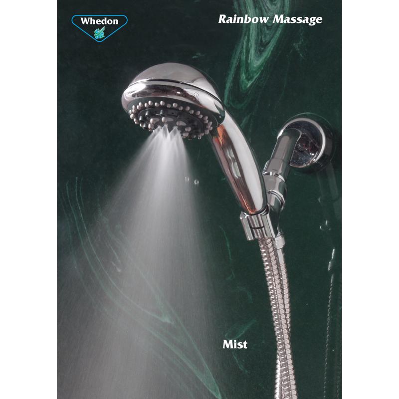 Whedon Rainbow Massage Polished Chrome Plastic 7 settings Handheld Showerhead 2 gpm