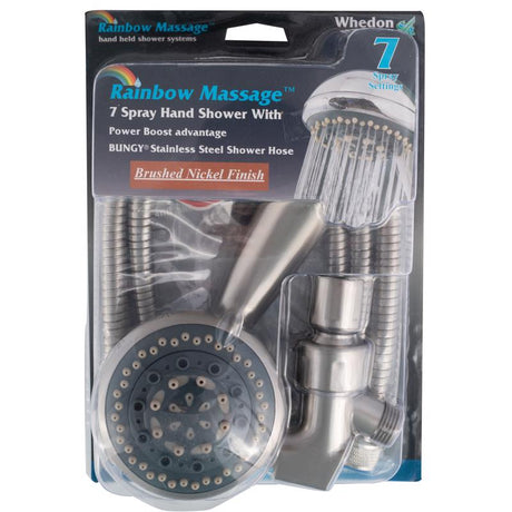 Whedon Rainbow Massage Brushed Nickel Plastic 7 settings Handheld Showerhead 2 gpm