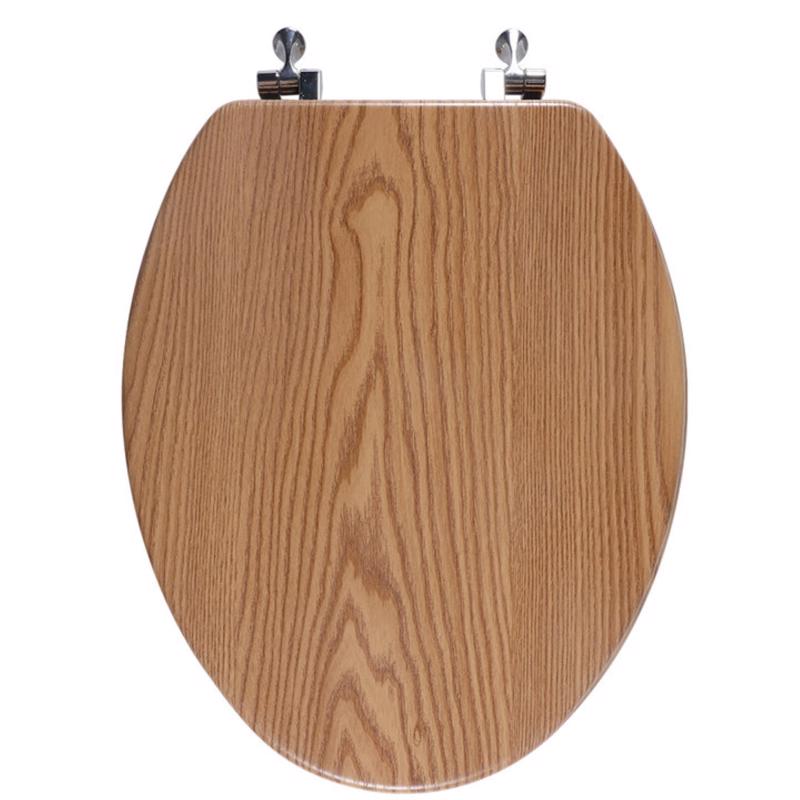 OakBrook Collection Sheridan Elongated Oak Wood Toilet Seat