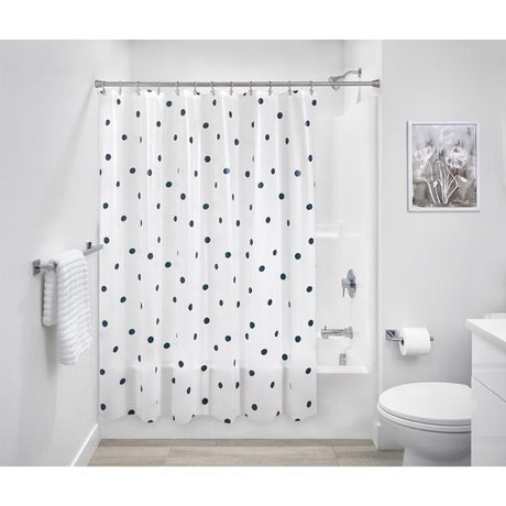 iDesign 72 in. H X 72 in. W White Frost Shower Curtain PEVA