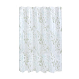 iDesign 72 in. H X 72 in. W White Leaves Frost Shower Curtain PEVA