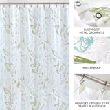 iDesign 72 in. H X 72 in. W White Leaves Frost Shower Curtain PEVA
