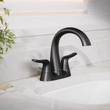 Sterling Endusk Matte Black Transitional Centerset Bathroom Sink Faucet 4 in.