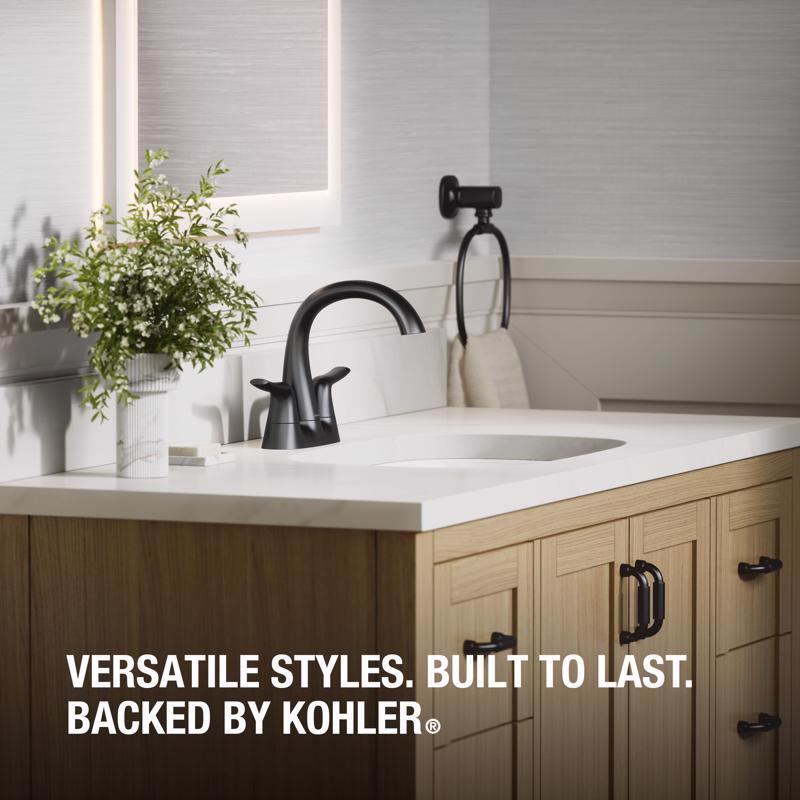 Sterling Endusk Matte Black Transitional Centerset Bathroom Sink Faucet 4 in.