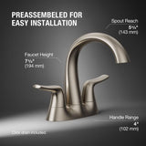 Sterling Endusk Brushed Nickel Transitional Centerset Bathroom Sink Faucet 4 in.