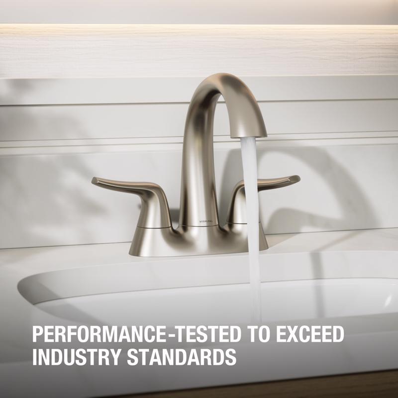 Sterling Endusk Brushed Nickel Transitional Centerset Bathroom Sink Faucet 4 in.