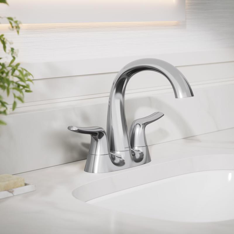 Sterling Endusk Chrome Transitional Centerset Bathroom Sink Faucet 4 in.