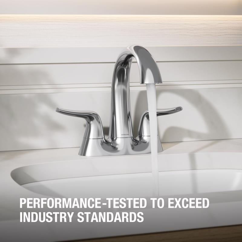 Sterling Endusk Chrome Transitional Centerset Bathroom Sink Faucet 4 in.