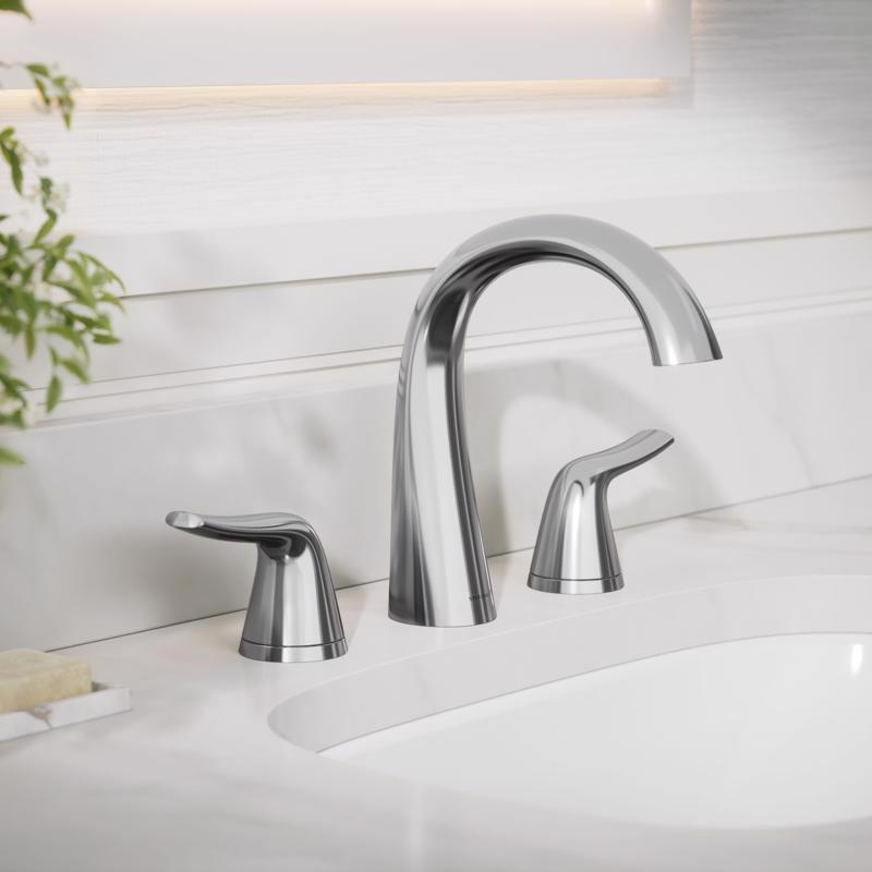 Sterling Endusk Polished Chrome Transitional Widespread Bathroom Sink Faucet 8 in.