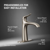 Sterling Endusk Brushed Nickel Transitional Single-Handle Bathroom Sink Faucet 4 in.