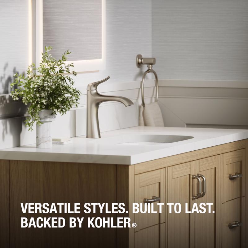 Sterling Endusk Brushed Nickel Transitional Single-Handle Bathroom Sink Faucet 4 in.